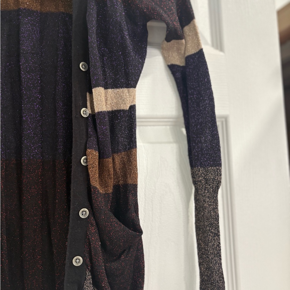 Metallic Color Block Cardigan - Picture 2 of 3